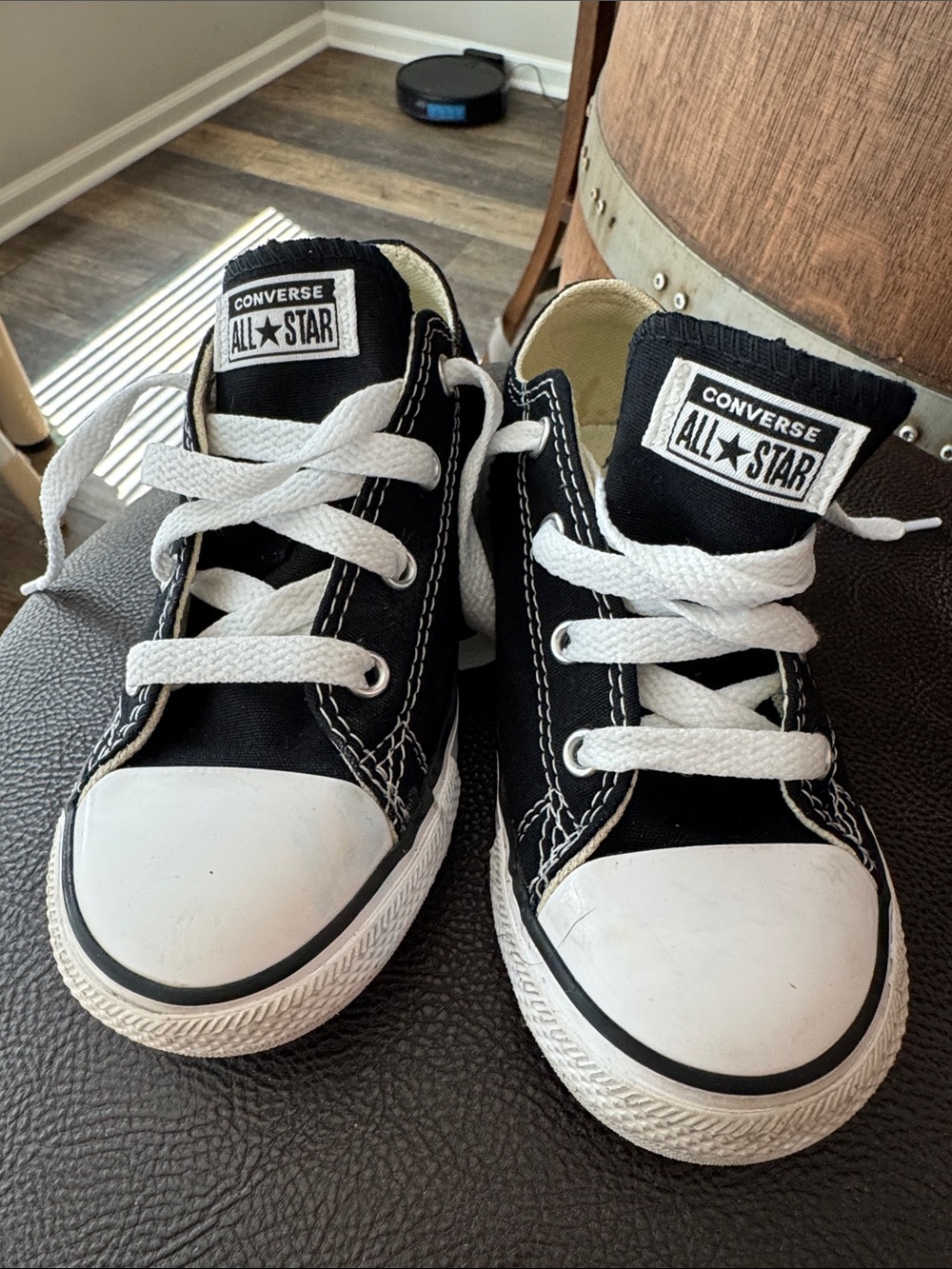 Converse Kids Black & White Low Top Sneakers